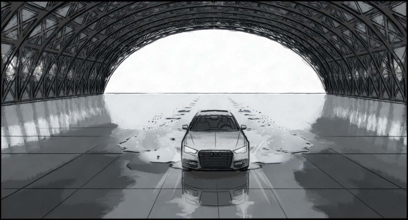 Automotive - Stunt Driving - storyboard frame 2 by Dakota Warren